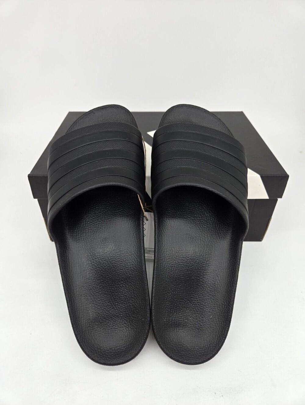 Adilette Men's Aqua Slides F35550 Triple Core Black Shoes Size 11 - Picture 6 of 7